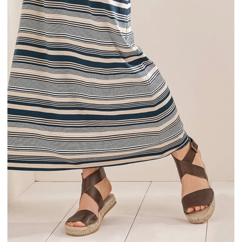 New Garnet Hill Espadrille Sandals Women 39 Brown Leather Ankle Strap Boho Italy